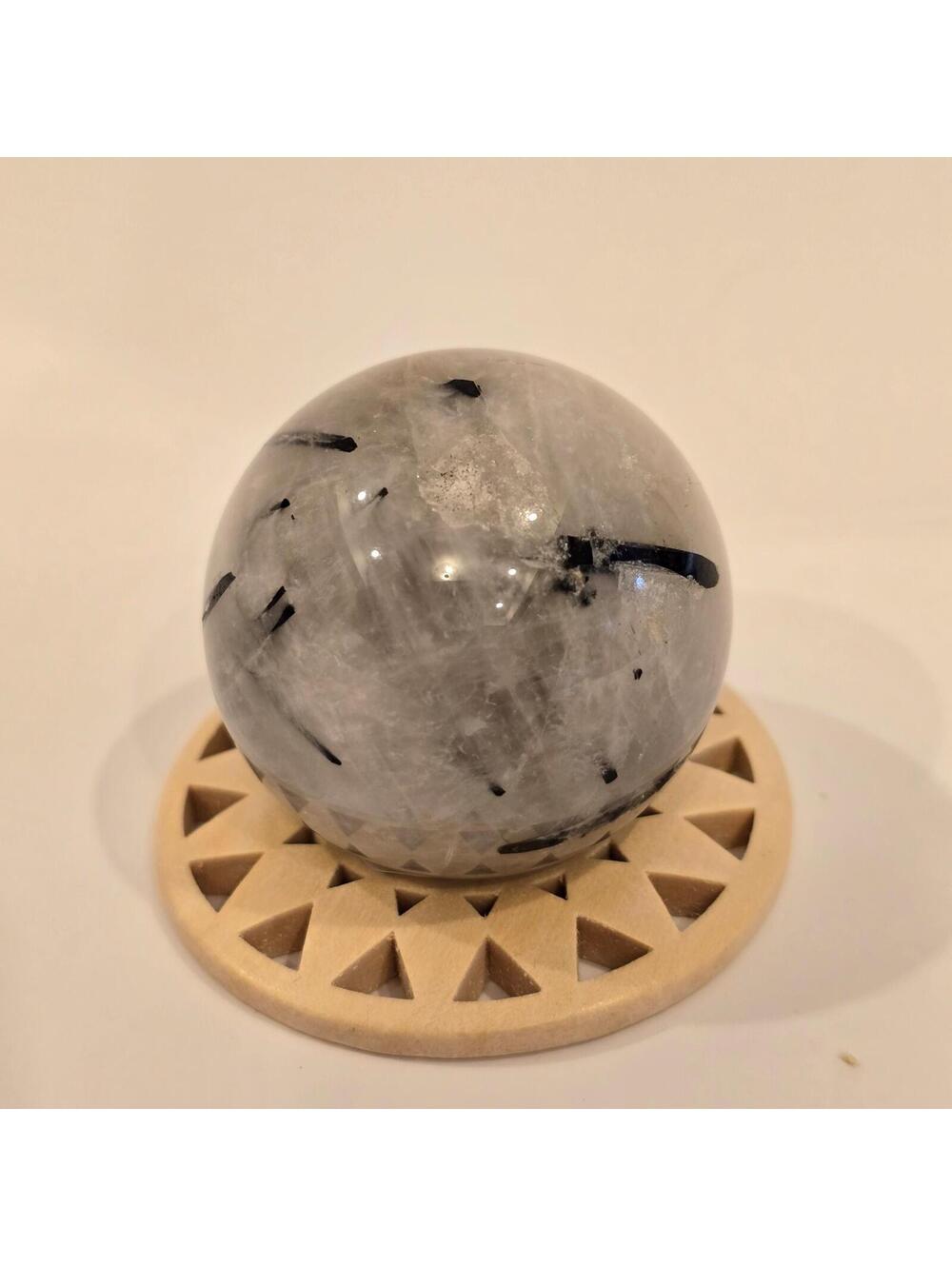 317. Black Tourmaline in Quartz Sphere